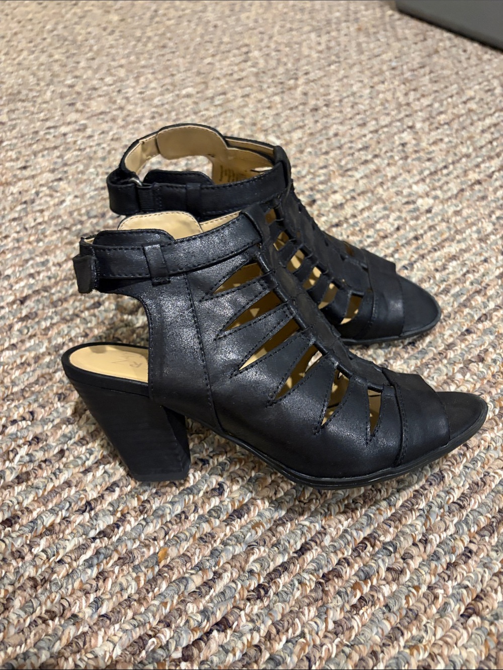 Naturalizer Talan Black Women's Gladiator Slingback Sandals